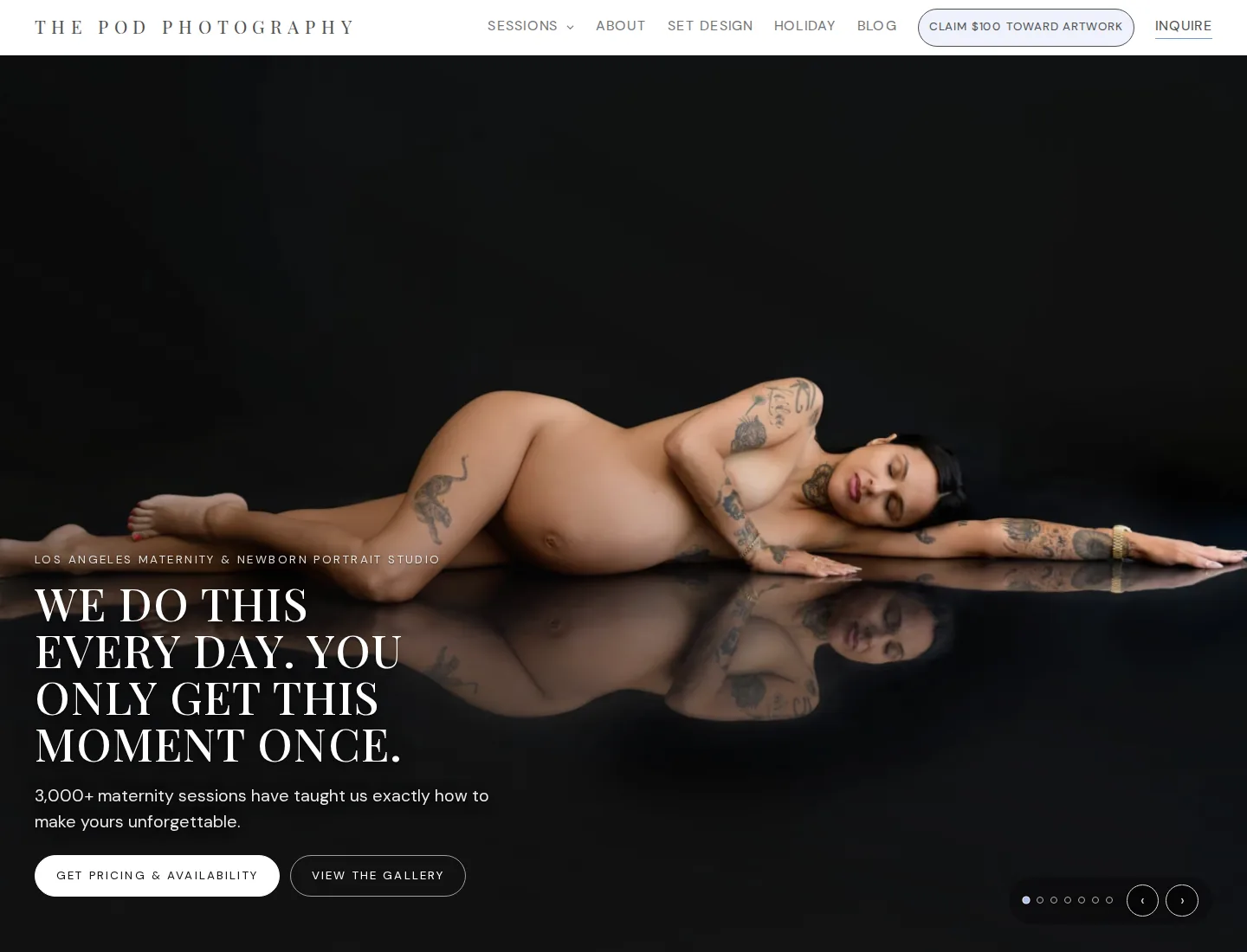 The Pod Photography maternity landing page