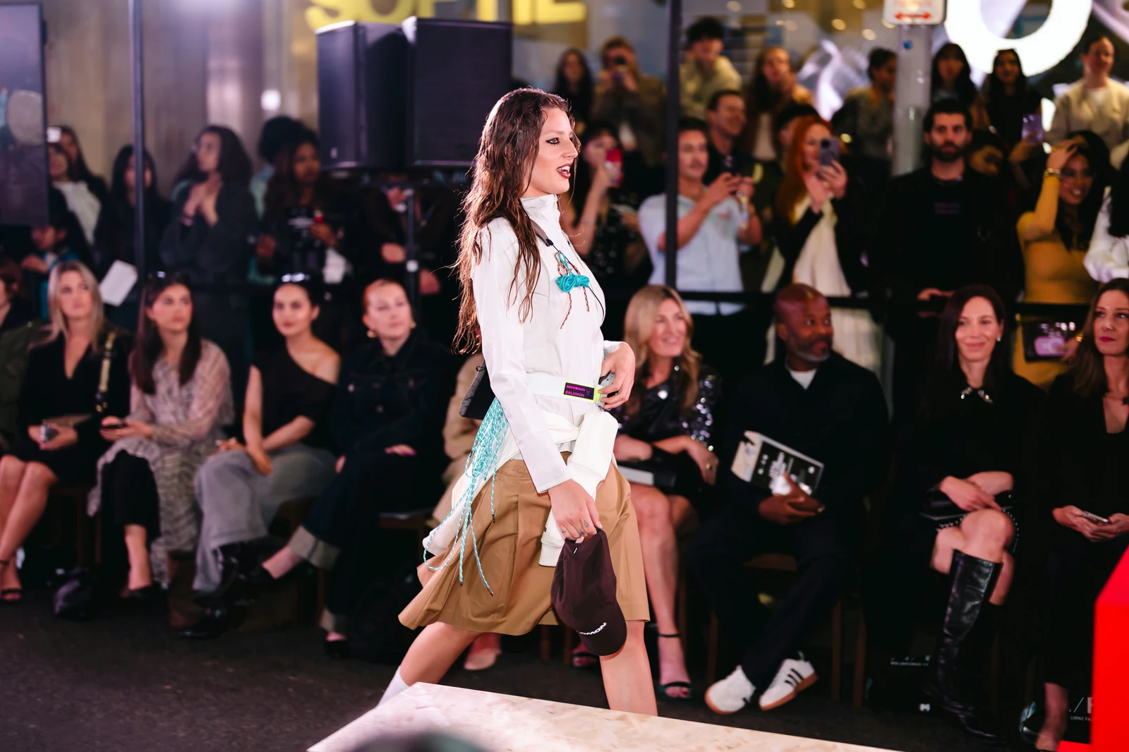 Fashion show photography capturing a dynamic runway editorial moment