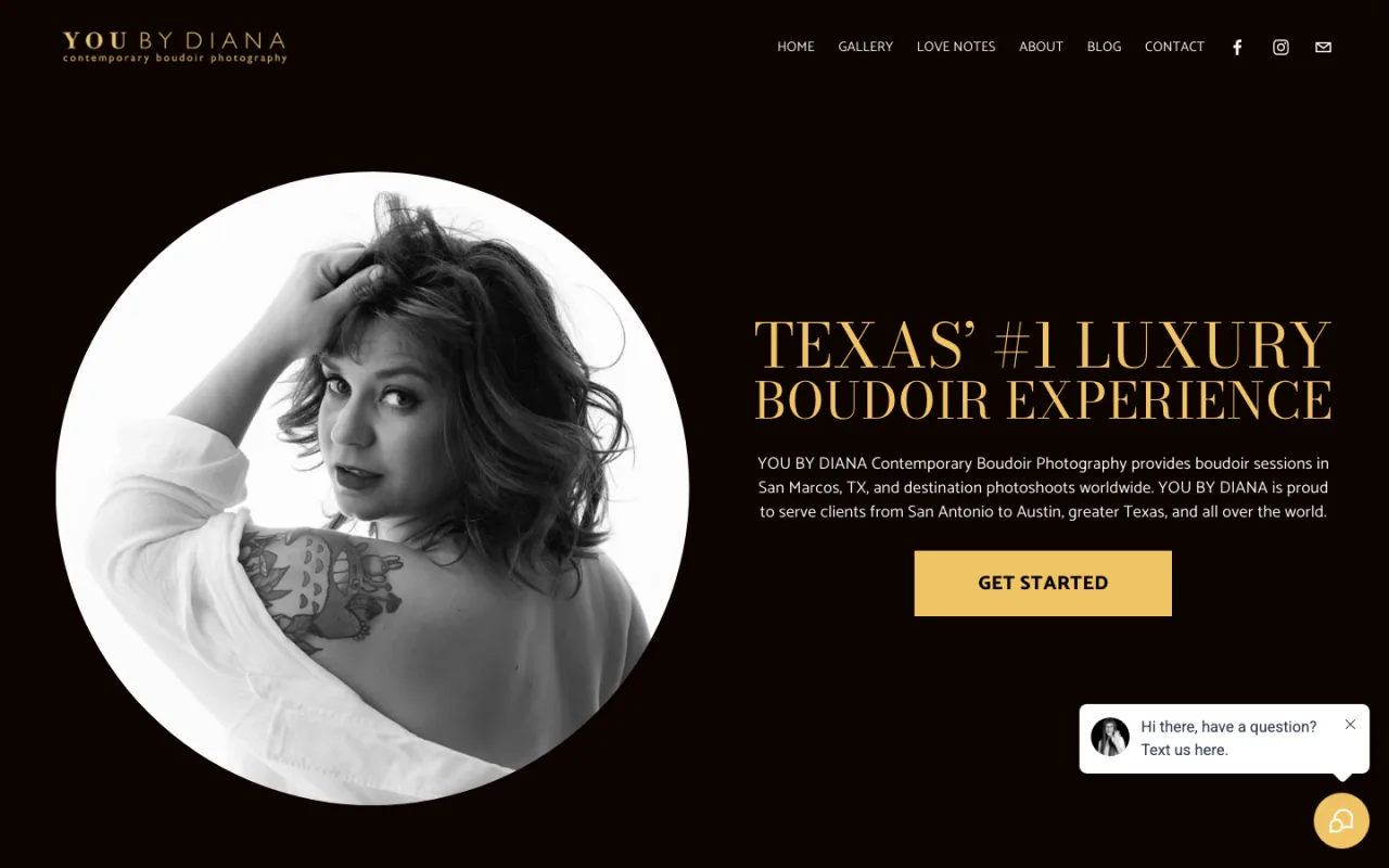You By Diana live Squarespace photography website