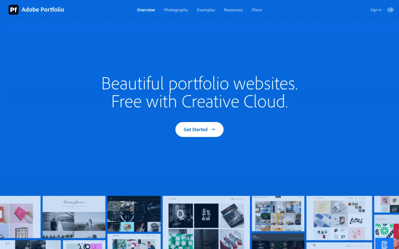 Adobe Portfolio official photography portfolio homepage