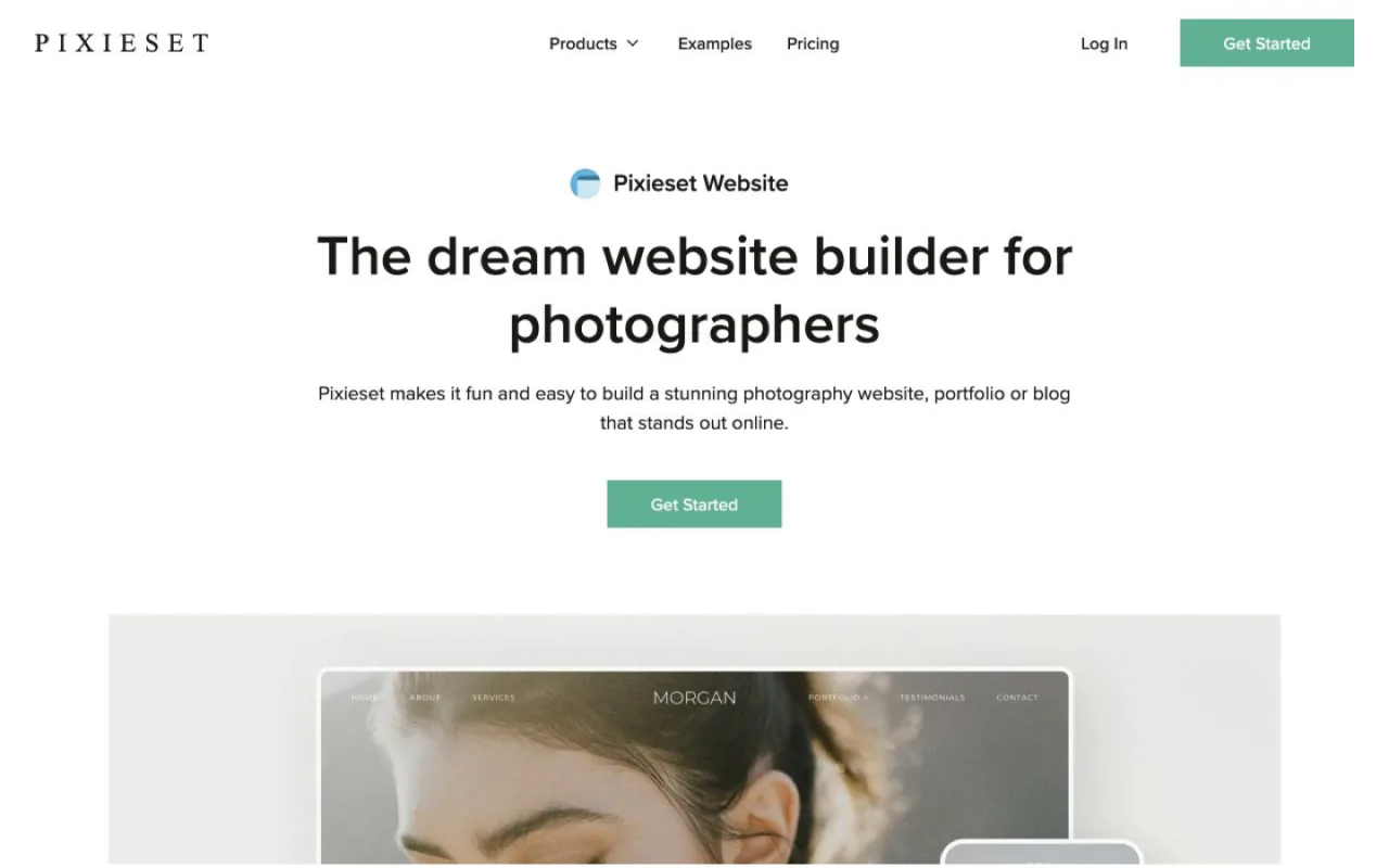 Pixieset official photography website builder homepage