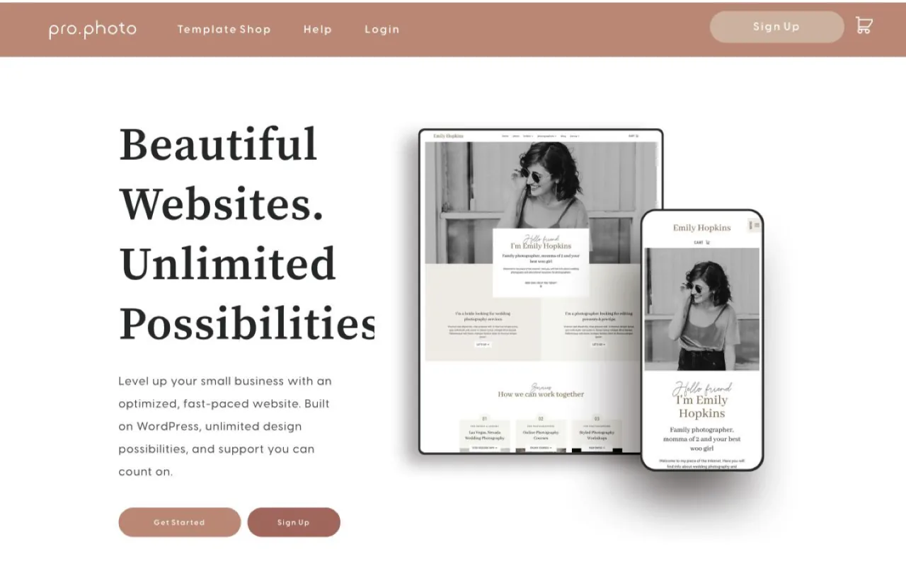 ProPhoto official WordPress website builder homepage